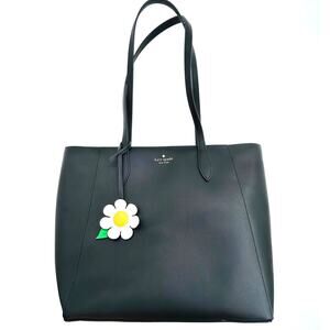 NWT Kate Spade Dana Black Saffiano Leather Tote Daisy Bag Charm MSRP $359 KG581